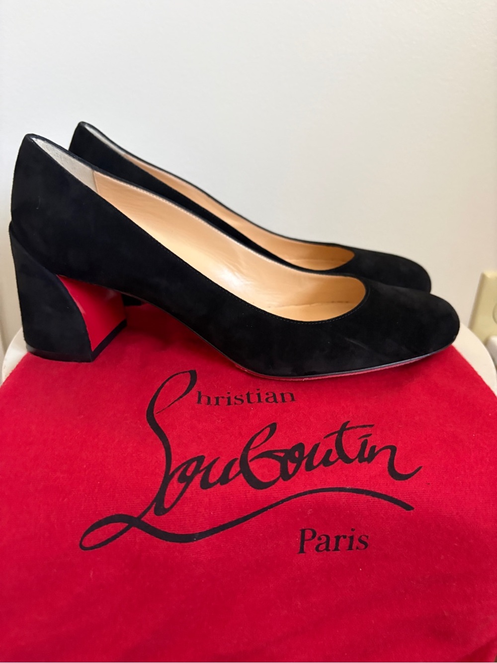 Christian Louboutin Miss Sab Black Suede Pumps